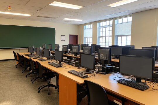 Dedicated Computer Lab for English Online Learning in a School Classroom Setting