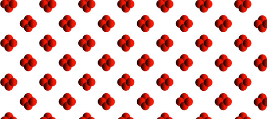 Volumetric spherical figures black and red seamless pattern