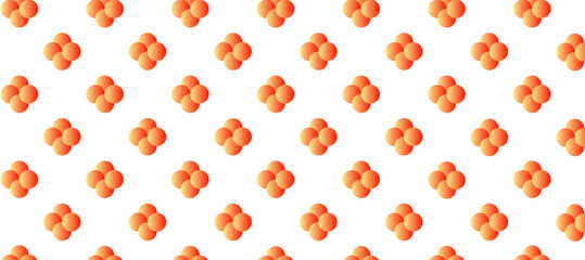 Volumetric spherical figures yellow and red seamless pattern