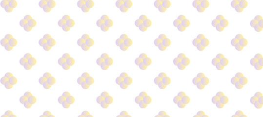Volumetric spherical figures violet and yellow seamless pattern