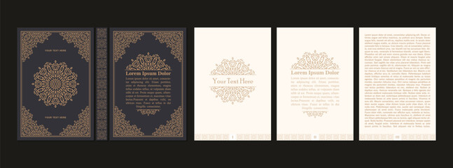 Ornamental book cover design template