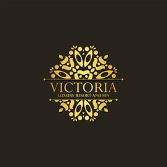 Luxury hotel label template. Trendy vintage royal ornament frames illustration.