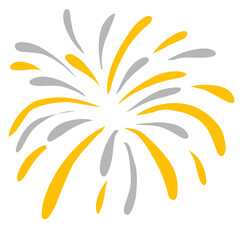 Fireworks illustration with gold and grey colour
