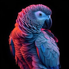 Obraz premium A colorful parrot with a blue and pink head