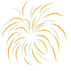 Fireworks illustration with gold and grey colour
