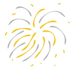 Fototapeta premium Fireworks illustration with gold and grey colour 