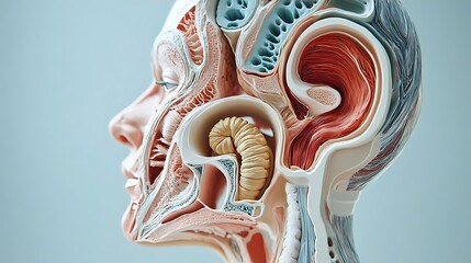 Human Anatomy Model   Cross Section of Head and Neck