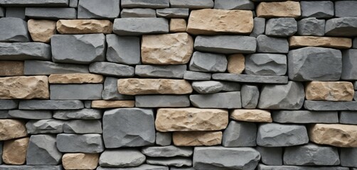 Obraz premium Abstract Gray Layered Stone Wall