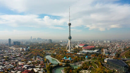 Tashkent TV Tower in a scenic cityscape