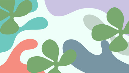 ABSTRACT BACKGROUND COLORFUL WITH HAND DRAWN SHAPES WITH FLOWER FLAT DESIGN VECTOR TEMPLATE FOR WALLPAPER, COVER DESIGN, HOMEPAGE DESIGN