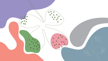 ABSTRACT BACKGROUND COLORFUL WITH HAND DRAWN SHAPES WITH FLOWER FLAT DESIGN VECTOR TEMPLATE FOR WALLPAPER, COVER DESIGN, HOMEPAGE DESIGN