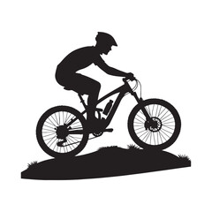 Mountain bike vector Silhouette of an extreme downhill mountain biker illustration
