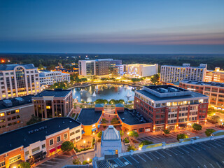Obraz premium Newport News, Virginia, USA City Center
