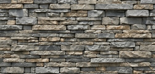 Obraz premium Light Gray Stacked Stone Wall
