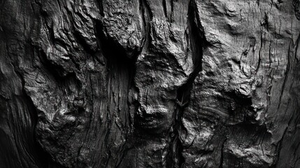 Close-up of a Dark, Cracked and Weathered Wooden Surface
