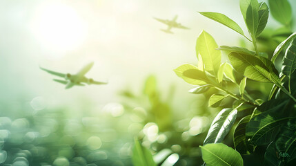Obraz premium Cutting Carbon Emissions with Sustainable Aviation Fuel 
