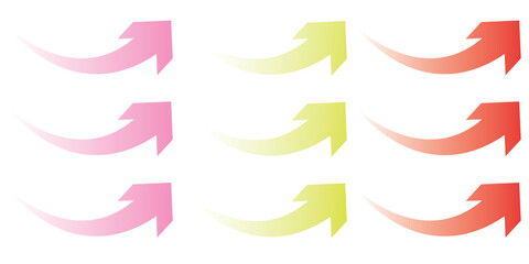 Abstract perspective line stripes with dimensional effect arrow isolated on white background.