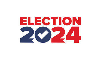 Vote 2024. Presidential Election in United States. Vote day, November 5. US Election. Patriotic american element. Poster, card, banner and background. Vector illustration