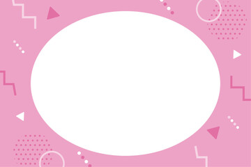 幾何学　ポップ　フレーム　ピンク