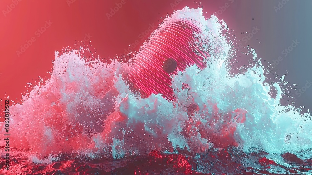 Poster vibrant digital audio spectrum wave, dynamic waveforms pulsating in free space, showcasing the rhyth