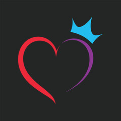 Heart with Crown Vector Illustration Design. © fazlay907