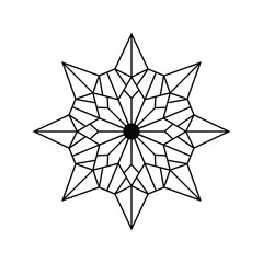 Beautiful Crystal Mandala Pattern for Coloring Book Gemstone-Inspired Relaxing Art