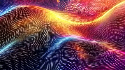 Vibrant wave mosaic background with customizable text section
