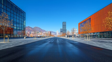 Fototapeta premium Minimalistic View of Deserted Urban Road