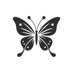 Set of butterflies, silhouettes and butterflies icons isolated on white background.	