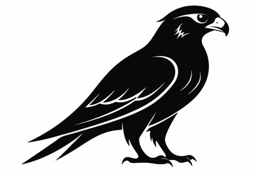 Falcon Silhouette, Falcon Bird Vector, Falcon Black Silhouette Vector isolated on a white background
