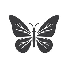 Set of butterflies, silhouettes and butterflies icons isolated on white background.	