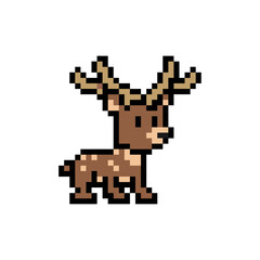 Obraz premium cute brown deer pixel art