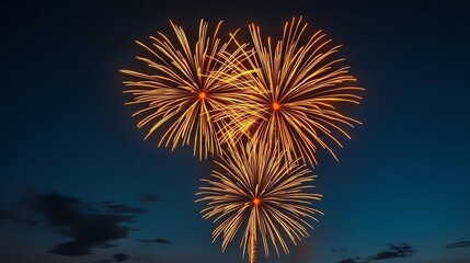 Colorful fireworks illuminate the night sky, creating a spectacular display of light and energy, celebrating festive occasions.