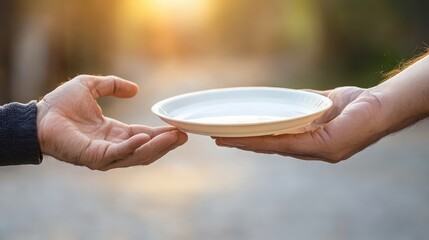 Giving Food to a Needy Person with Empty Plate