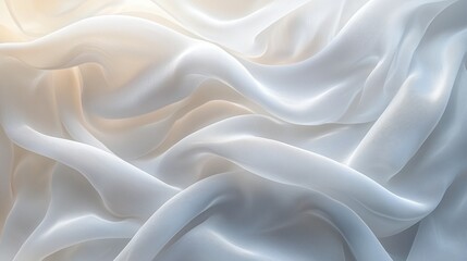 Obraz premium Flowing Minimalist White Wave Background