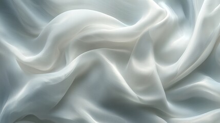 Fototapeta premium Elegant White Fabric with Smooth Flowing Waves