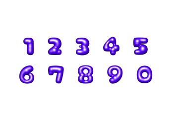 urutan angka 1 sampai 10 dengan model balon dengan latar belakang putih © Pecel