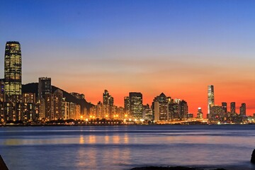 A Dazzling Hong Kong Skyline: A Panoramic View at Twilight © Bossa Art
