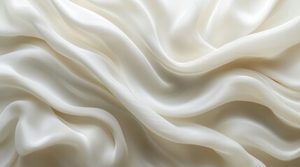Fototapeta premium Soft White Waves on Elegant Fabric Backdrop