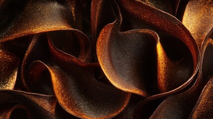 Abstract Golden and Brown Swirling Texture