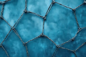 Fototapeta premium Visualization of interconnected links on a blue background