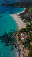 Panorama of the Sardinian coast, Tuerredda beach in Sardinia