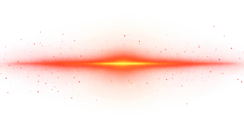 bright beam on a transparent background. pulsating orange beam. glow on the horizon. bright line