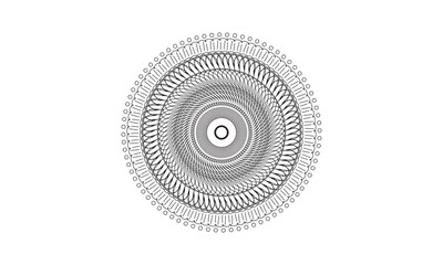 Abstract Circular Mandala Design with Intertwined Lines and Circles on transparent background 