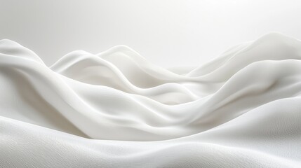 Fototapeta premium Soft White Waves on Delicate Backdrop