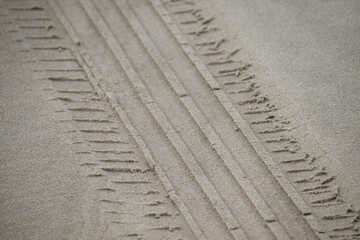 tire track on the beach