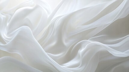 Fototapeta premium Gentle Translucent Waves on White Background