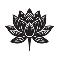 Lotus flowers vector icons. Lotus flower symbol. Lotus black line icons or a logo, icon, or graphic.