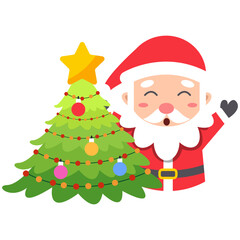 Cute santa claus cartoon vector illustration