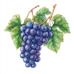 Fototapeta premium Grape fruit watercolor clipart illustratration